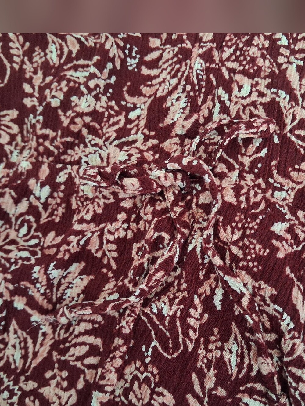 Angels Maroon Floral Sleeveless Top Womens XL Button Accents - Picture 5 of 11